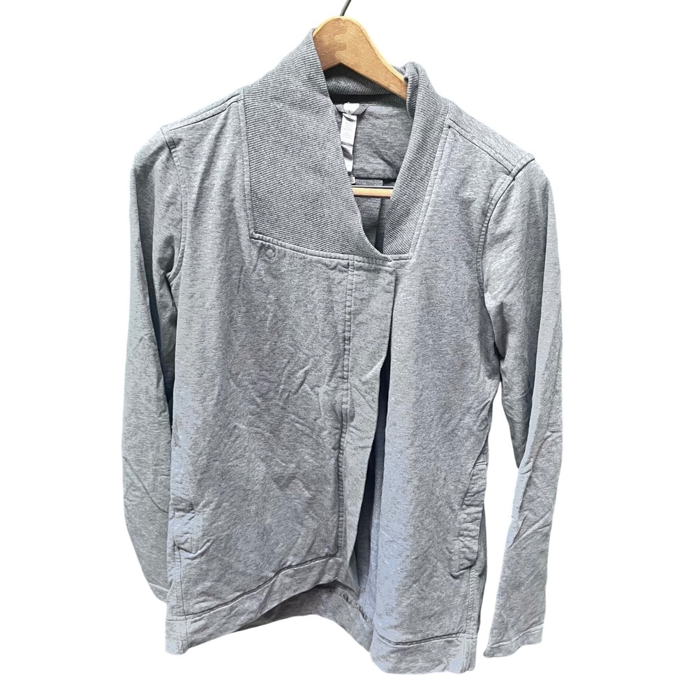 Lululemon Belle Wrap Asymmetrical Grey Sweatshirt Snap Button‎ Jacket 6